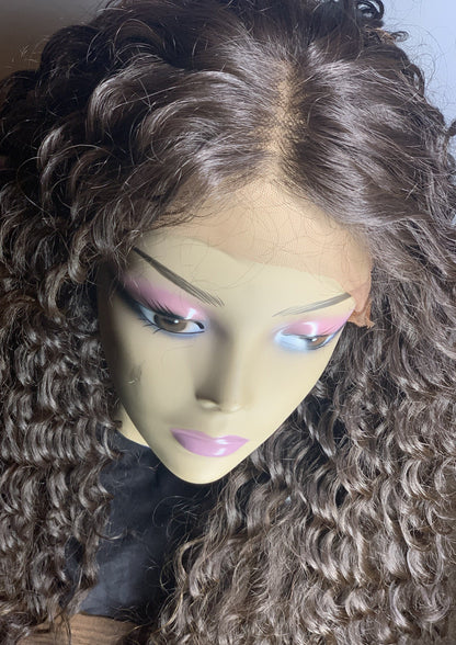 Style 1c - Long, curly, layered lace front wig. Invisible lace
